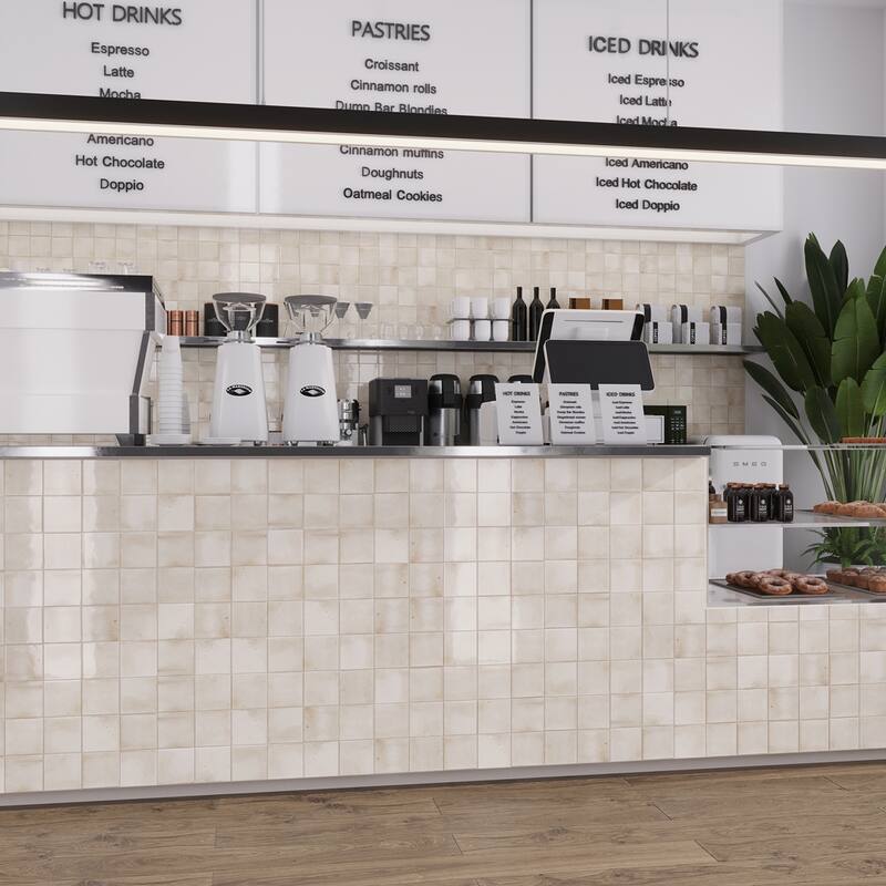 Apollo tile 4" x 4" Antiek Glossy White Ceramic Tile (6.46 sq ft/case) - 60 Pack