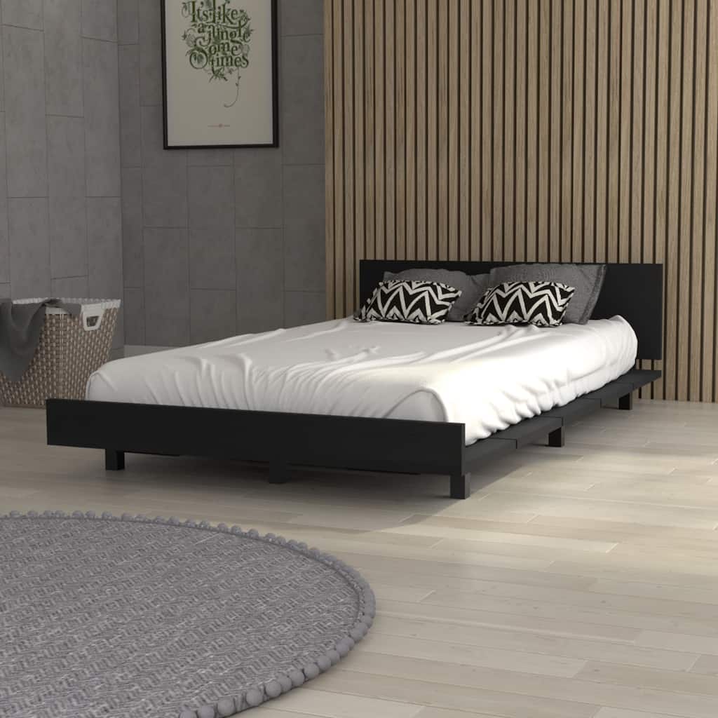 Modern Twin Bed Frame in Wenge Finish