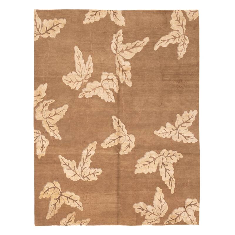 ECARPETGALLERY Hand-knotted Opulence Brown Silk, Wool Rug - 8'0 x 9'11