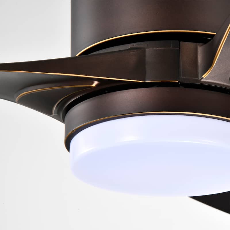 Genson SMART Oil Rubbed Bronze 3-Blade LED Lighted Ceiling Fan with Remote