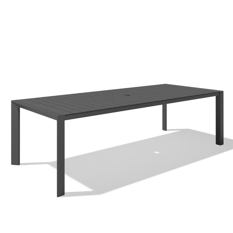 Pellebant Premium Outdoor Patio Aluminum Dining Table with Umbrella Hole