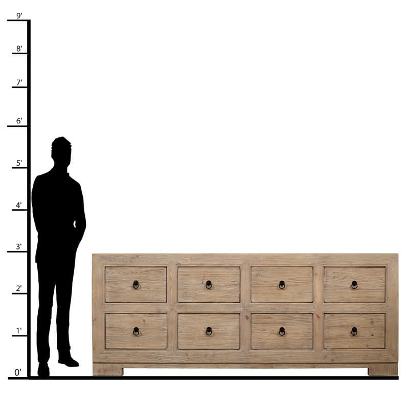 Capri Chest of Drawers Weathered Natural Pine 88x18x35H