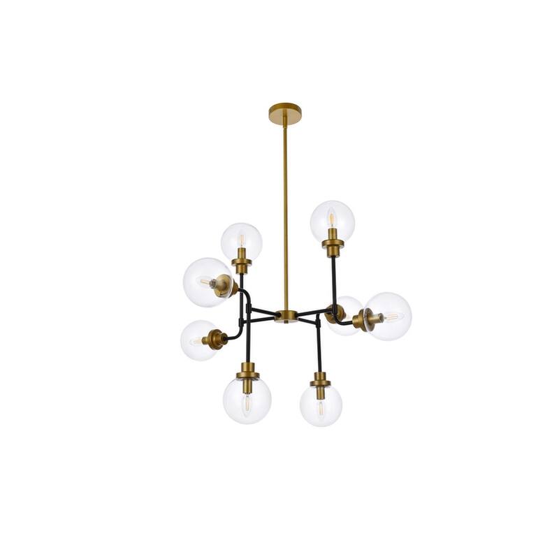 Hope 8 Light Pendant in with clear shade - 36 Inch