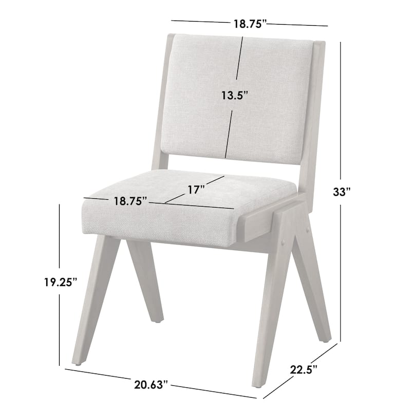Lifestorey Baywood Solid Wood Upholstered Dining Chair (Set of 2)