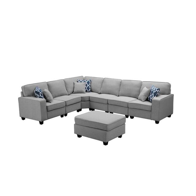 Casanova 7piece Modular Light Gray Sectional Sofa Grey On Sale
