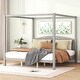 preview thumbnail 3 of 15, 83.9"L Wood Canopy Bed Platform Bed with Headboard and Support Legs,King Size