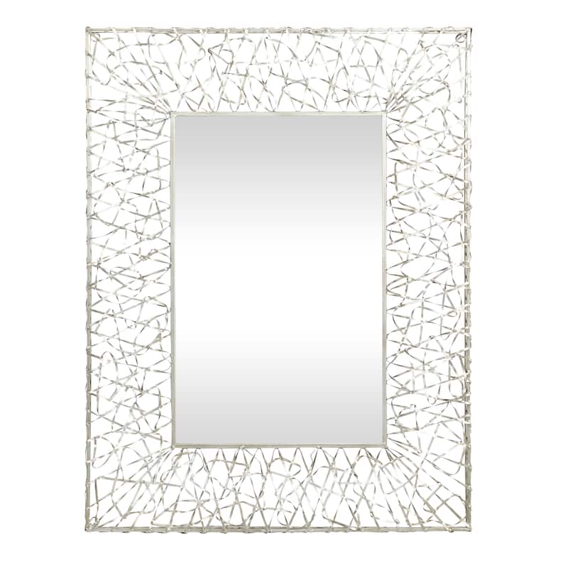 Silver Metal Ribbon Wall Mirror - 33 x 2 x 43
