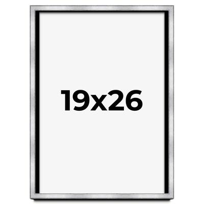19x26 Shadow Box Frame Silver | 1.375 Inches Deep Real Wood