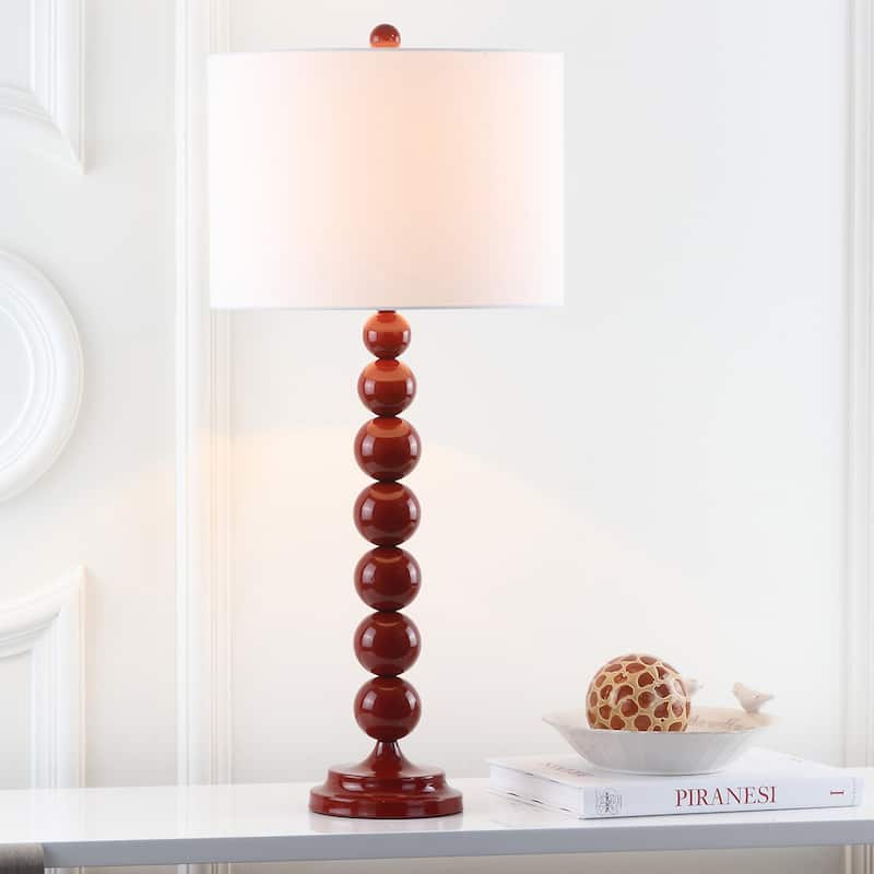 SAFAVIEH Lighting Mechelle 31-inch Stacked Ball White Table Lamp (Set of 2) - 14"x14"x31.5" - 14Wx14Dx32H