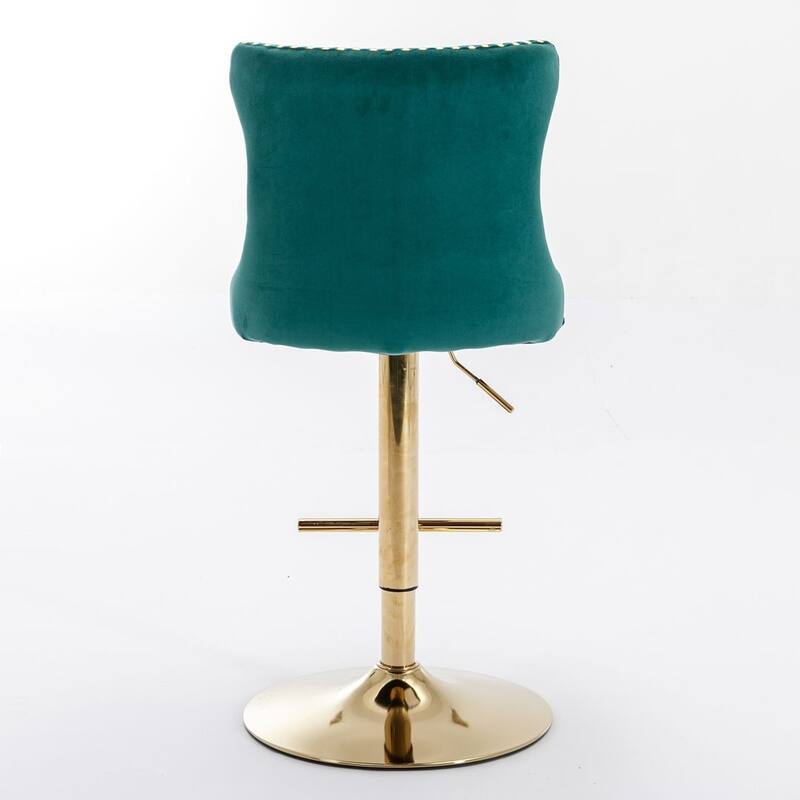 Bar stools with Backs Luxurious Velvet Swivel - Adjustable Height, Set of 2