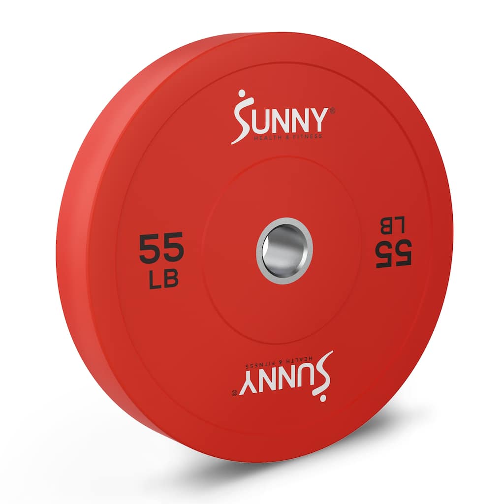 Sunny Health & Fitness Elite 2" Olympic Weight Plates 55 LB (Single) SF-OP01-55 - Red - 17.8" x 17.8" x 3.0" INCHES