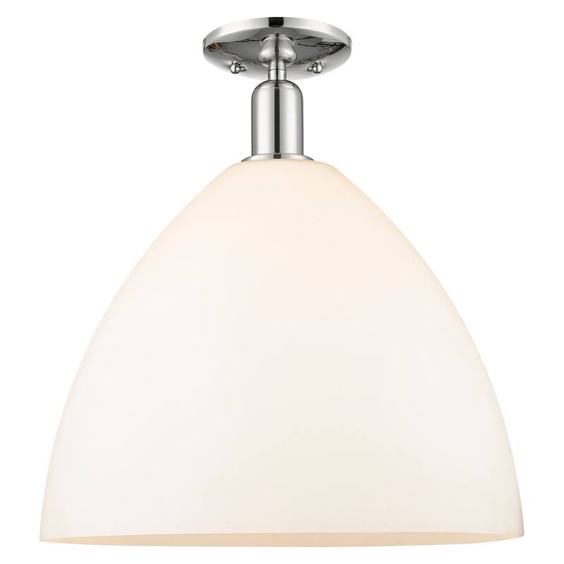 Innovations Lighting Endless Possibilities Arcadia - Bristol - 1 Light 16" Semi-Flush Mount - Polished Nickel/Matte White