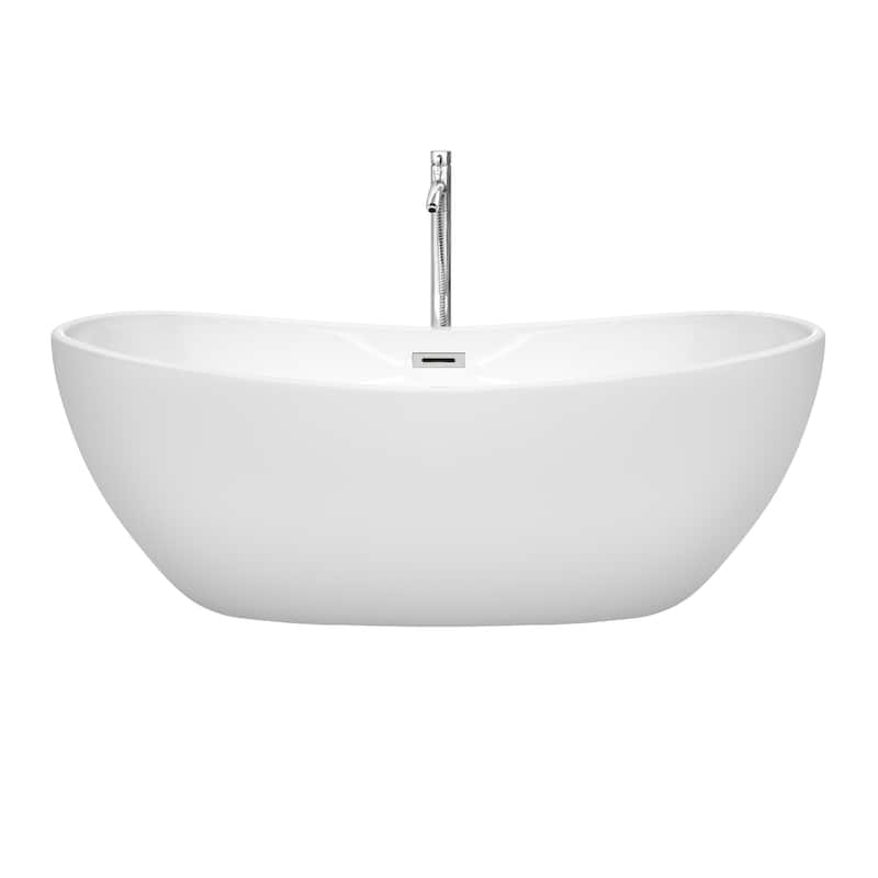 Wyndham Collection Rebecca 65-inch Freestanding Bathtub with Faucet