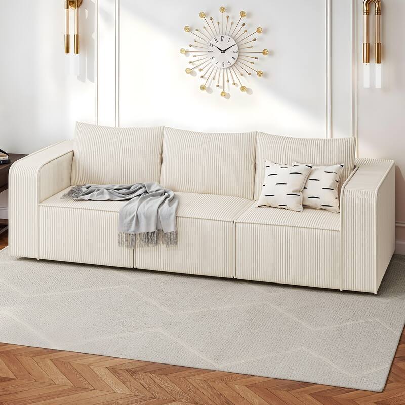 Moasis Multi-seat(3/4/5 seats) Corduroy Sectional Sofa Modular Couch Sofa Upholstered Convertible Modular Sofa