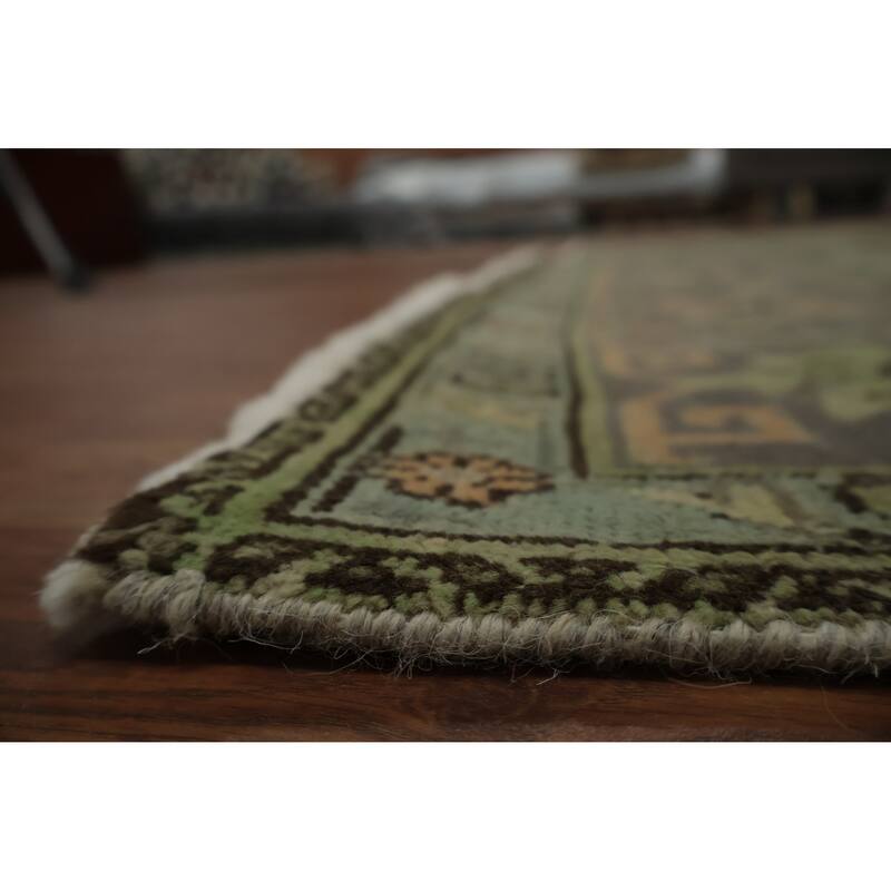 Hand Knotted Oriental 100% Wool Carpet Traditional Medallion Greys & Charcoal Tabriz Area Rug - 11' 2'' X 7' 7''