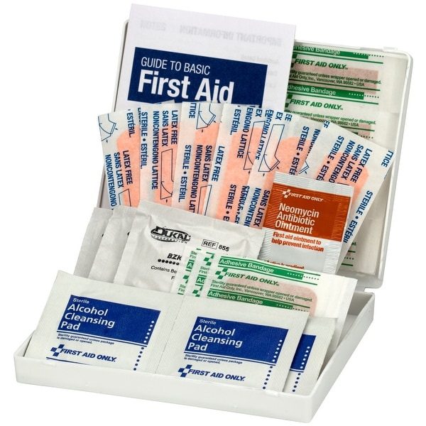 Ow-Wee Kid's First Aid Kit-White Plastic Travel Case W/29 Pieces