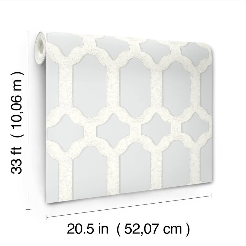 Chesapeake Chervil Sky Blue Trellis Wallpaper