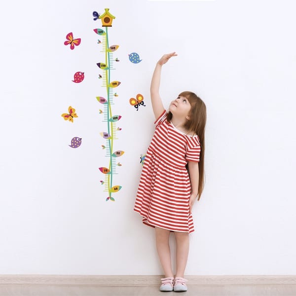 slide 2 of 4, Walplus Butterfly Height Measure Children Wall Stickers Nursery Decor