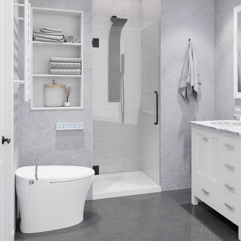 ANZZI Passion Polished Chrome 24" x 72" Frameless Hinged Shower Door