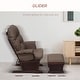 preview thumbnail 2 of 7, Polyester Nursery Glider Rocker with Ottoman - Brown Wood Base and Thick Padded Seat