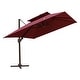 preview thumbnail 17 of 38, Outdoor 10 x 10 ft Square Double Top Patio Cantilever Offset Umbrella Red
