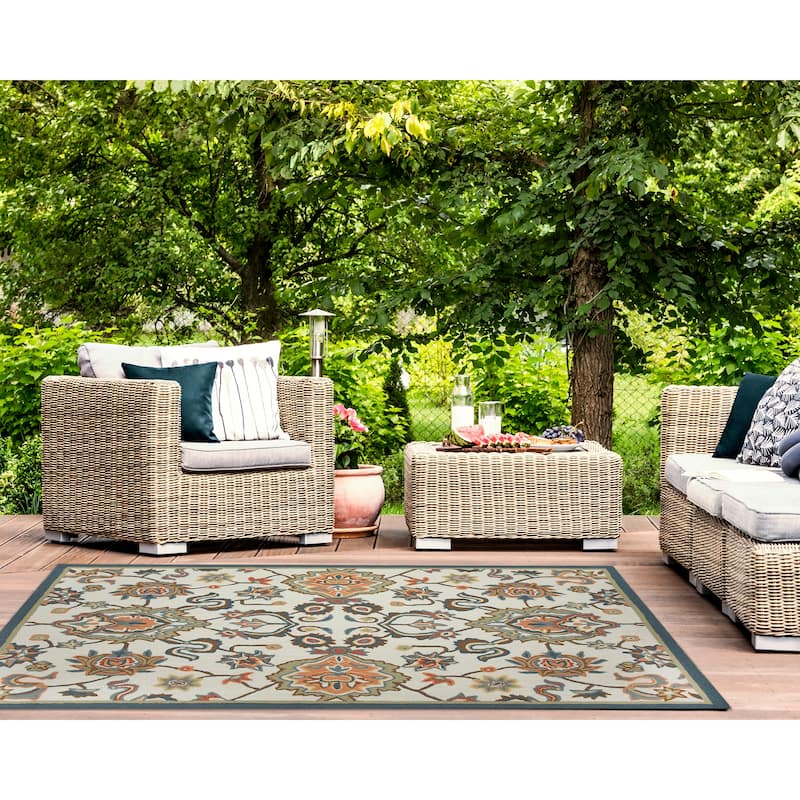 Liora Manne Capri Petra Indoor/Outdoor Area Rug Ivory - 3'6" x 5'6" - Ivory