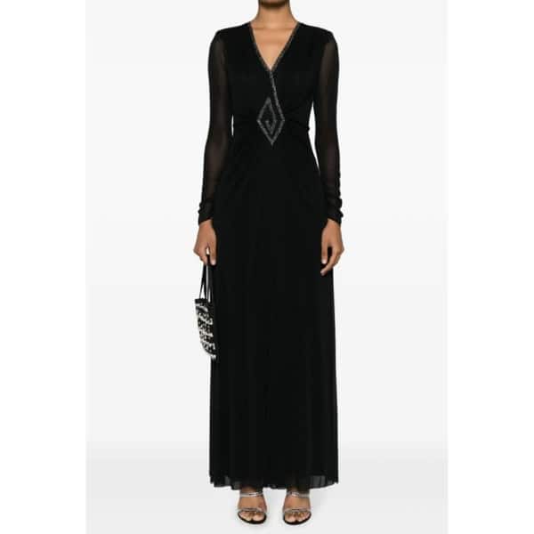 Diane von Furstenberg DVF Women's Aylin Decorative-Stitching Maxi Dress,  Black - Bed Bath & Beyond - 41776882