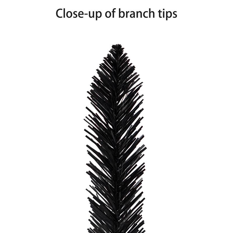 Puleo International 6 ft. Pre-Lit Black Carson Pine Artificial Christmas Tree