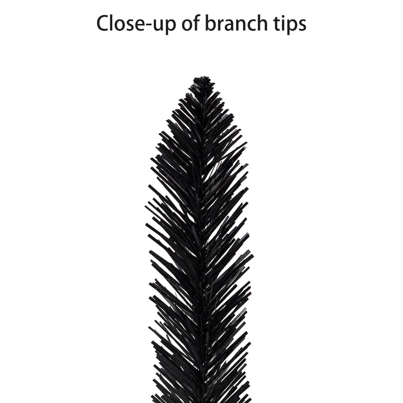 Puleo International 7' Pre-Lit Black Artificial Carson Pine Tree
