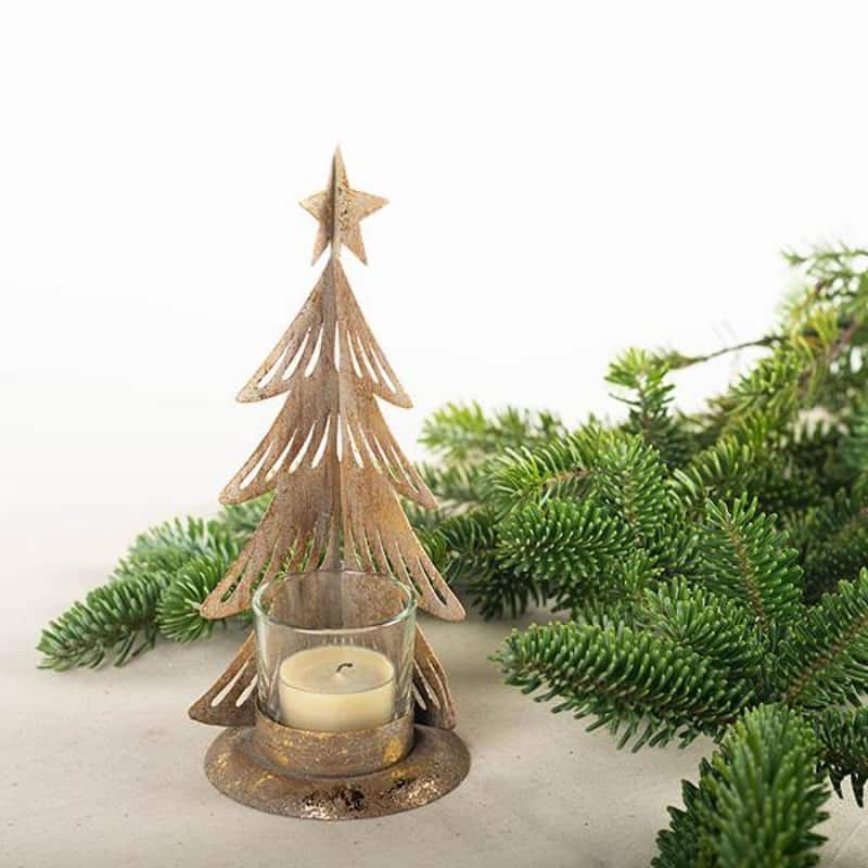 Metal Christmas Tree Tealight Candle Holder