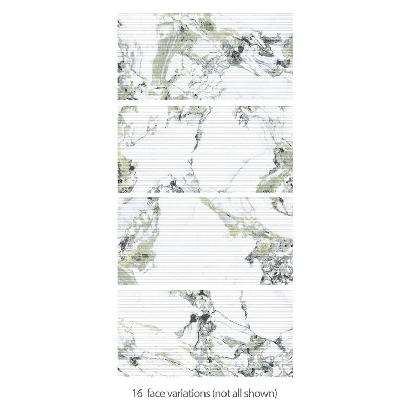 Merola Tile Touche Pleated Deco Jade 23-1/2" x 47-1/8" Porcelain Floor and Wall Tile