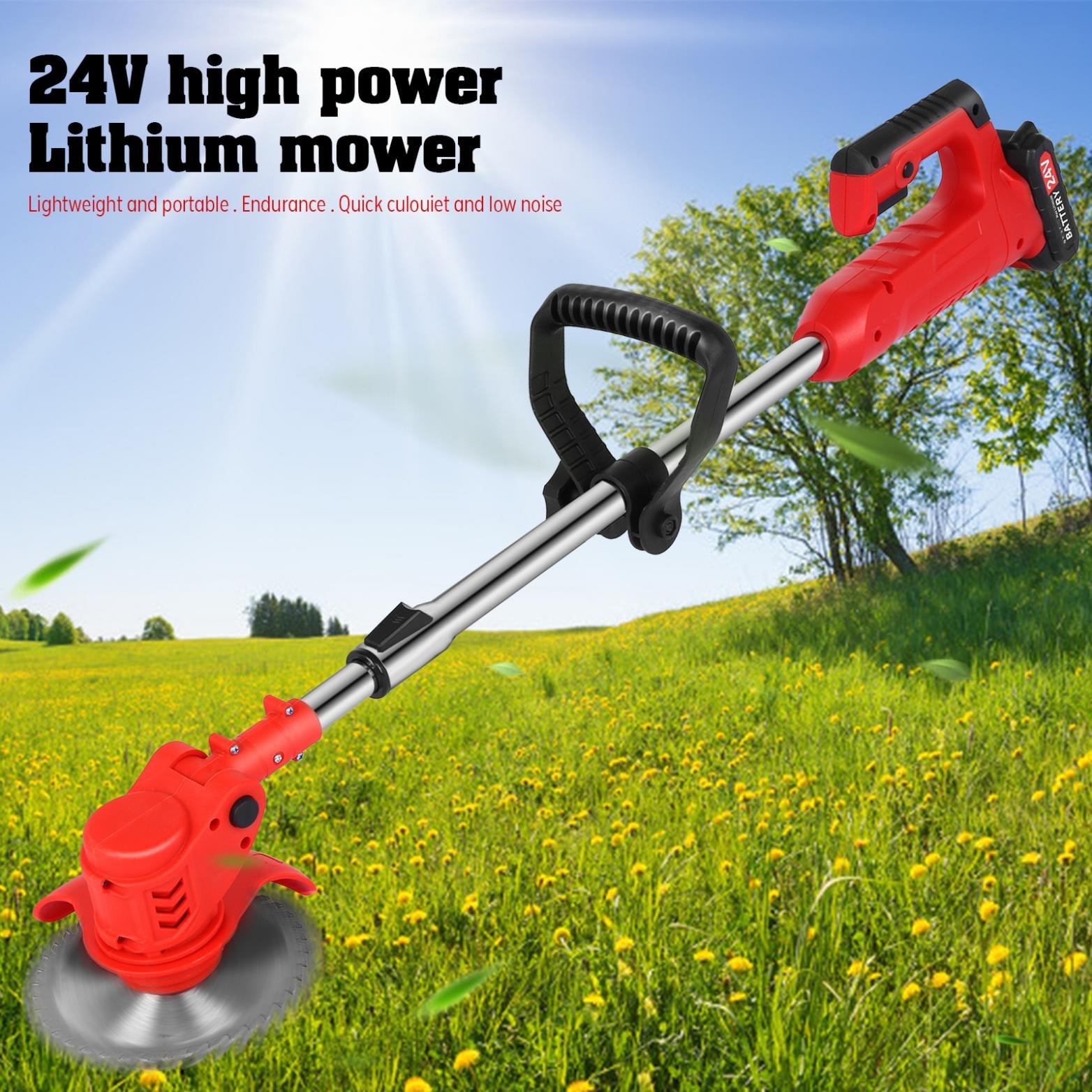 Cordless String Grass Trimmer Weed Eater With 24V Lithiumion Batteries