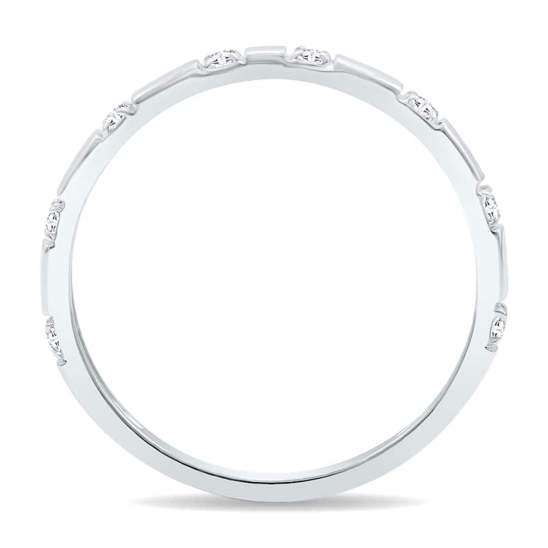 Women's 1/10 Carat TW Thin Diamond Wedding or Fashion Band in 10K White Gold
