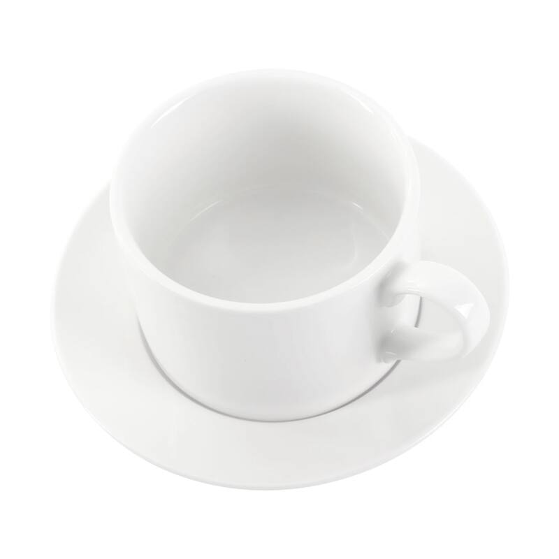 6 Piece 3.75 Inch Fine Ceramic Cups and Saucers Set