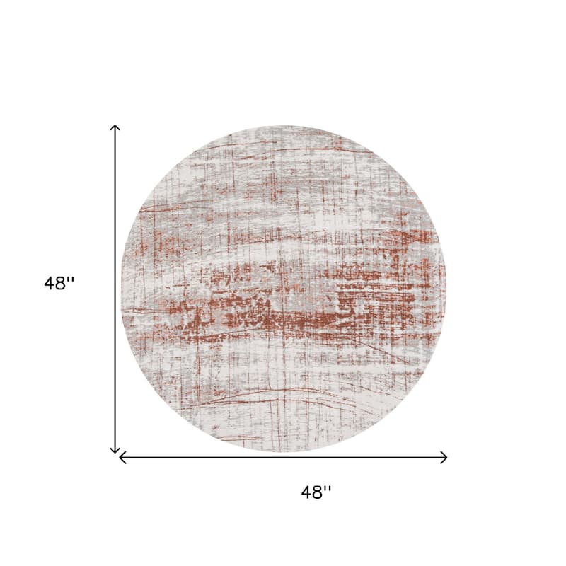 Hepeh Geometric Abstract Modern Non Skid Woven Area Rug By HomeRoots - 5' Round
