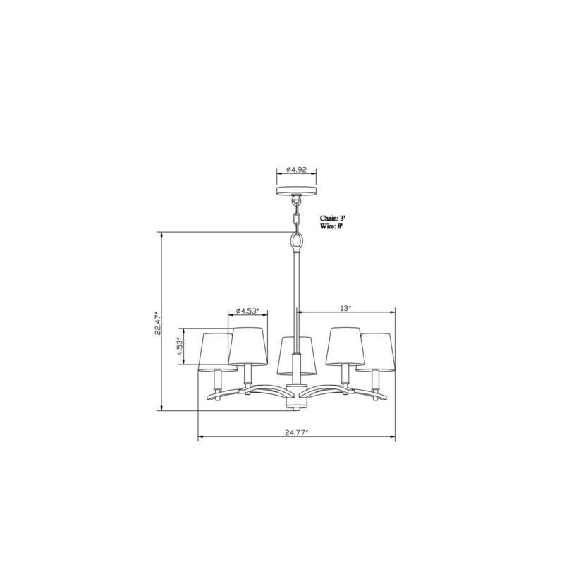 Forte Lighting 5 Light 24-3/4" Wide Chandelier