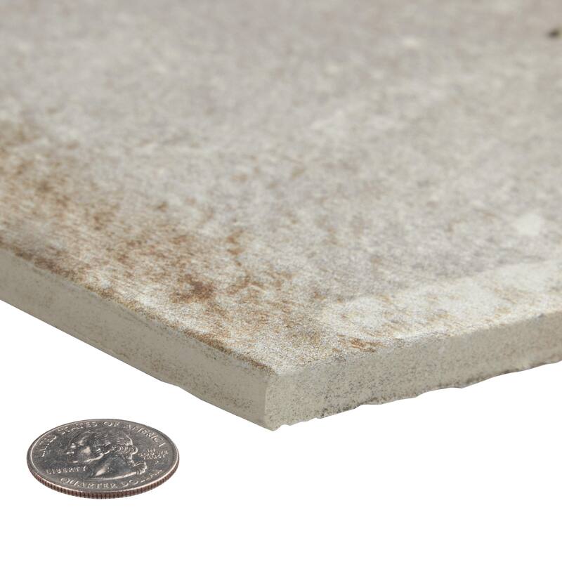 Merola Tile D'Anticatto Hex Grigio 11" x 12-3/4" Porcelain Floor and Wall Tile