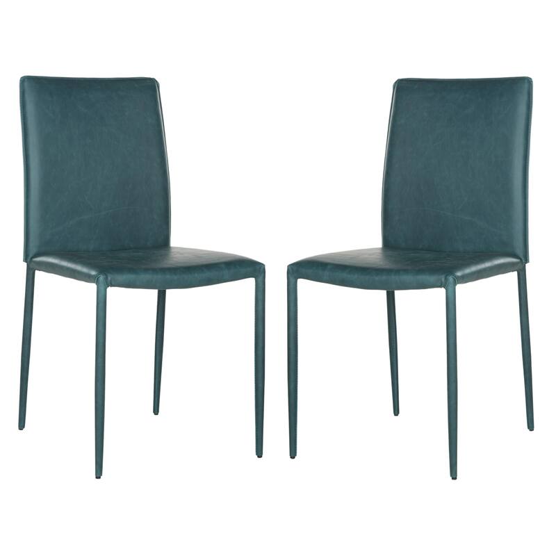SAFAVIEH Oneida Faux Leather Dining Room Chair (Set of 2) - 18.9" W x 22.8" L x 35.8" H - 19"Wx23"Dx36"H