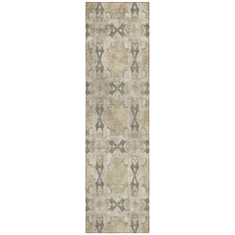 Machine Washable Indoor/ Outdoor Boho Medallions Chantille Rug