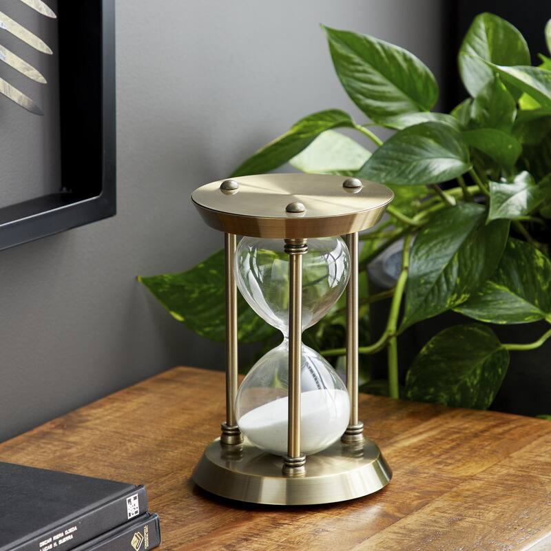 Metal Hourglass Sand Timer - Brass - Roche River Decor