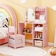 preview thumbnail 15 of 18, Gymax Kids Vanity Set Princess Girls Makeup Vanity Desk w/ 3-Color LED