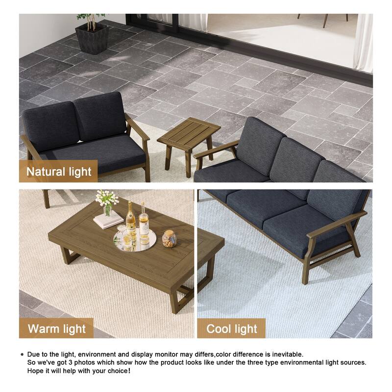 Arthur 4-Piece Teak Wood Patio Conversation Set