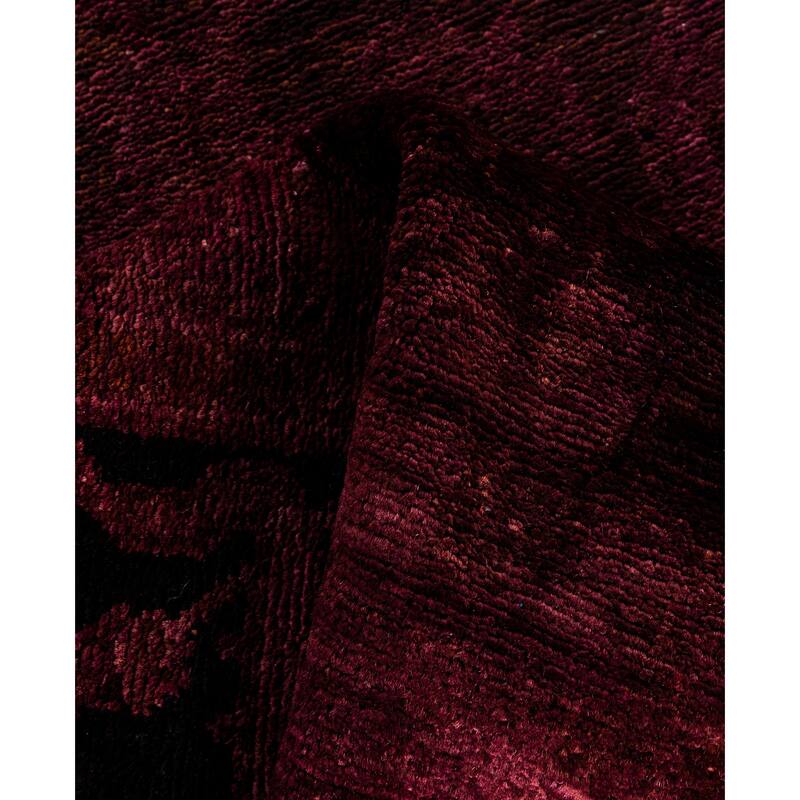 Overdyed One-of-a-Kind Hand-Knotted Area Rug - Purple - 3' 1" x 10' 1"