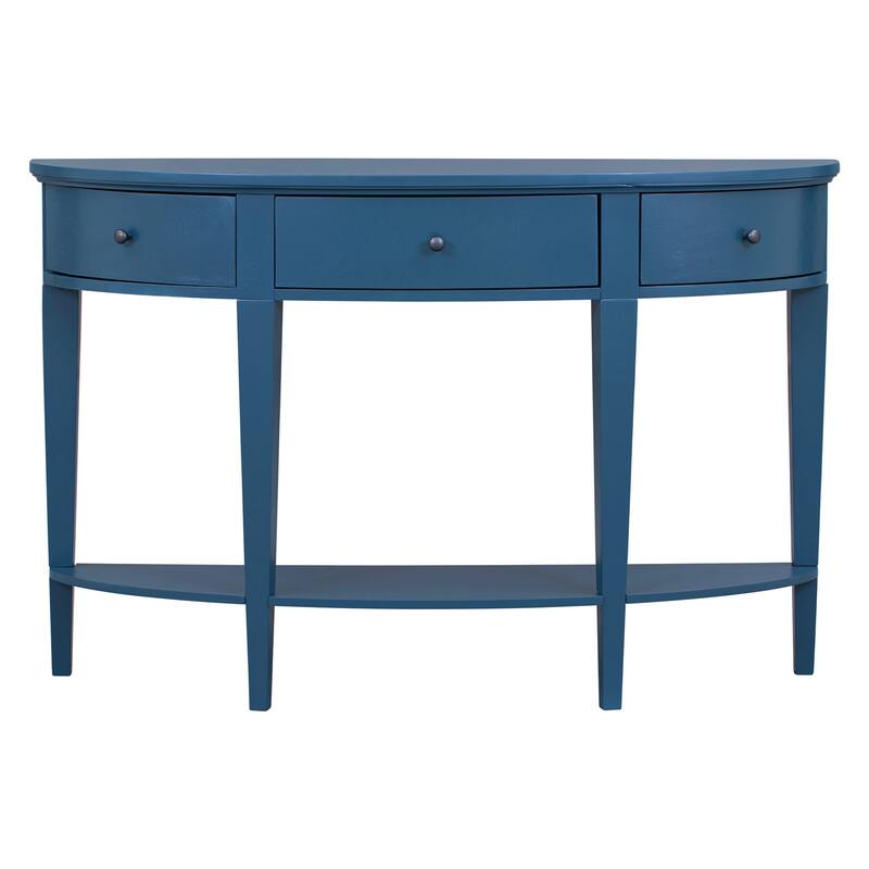 Modern Curved Console Table Sofa Table with 3 drawers and 1 Shelf for Hallway, Entryway, Living Room