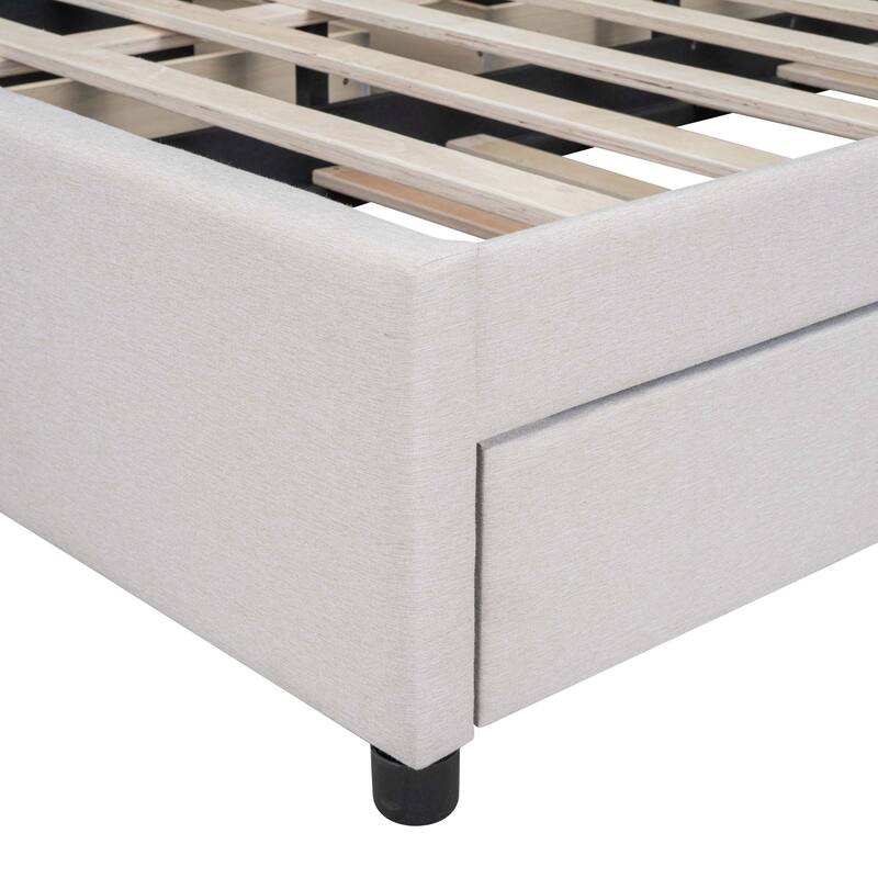 Classic Platform Bed with 2 Drawers & 1 Trundle