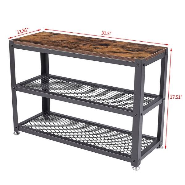 3 Rack Table Nestfair 3 Tier Heavy-Duty Steel Frame End Shoes Rack Tables - Bed Bath ...