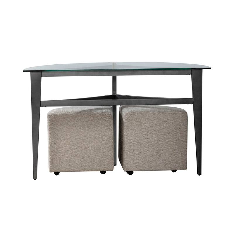 Liberty Furniture Capri Glass Top Sofa Table, Optional Upholstered Ottoman Seats