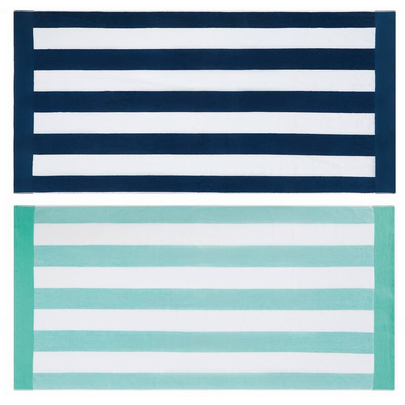 Oceanfront Resort Cabana Stripe 2 Pack Beach Towel - 36x72