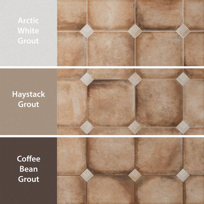Merola Tile Laverton Octagon Natural with Taco Arena 7-7/8" x 7-7/8" Porcelain Floor and Wall Tile