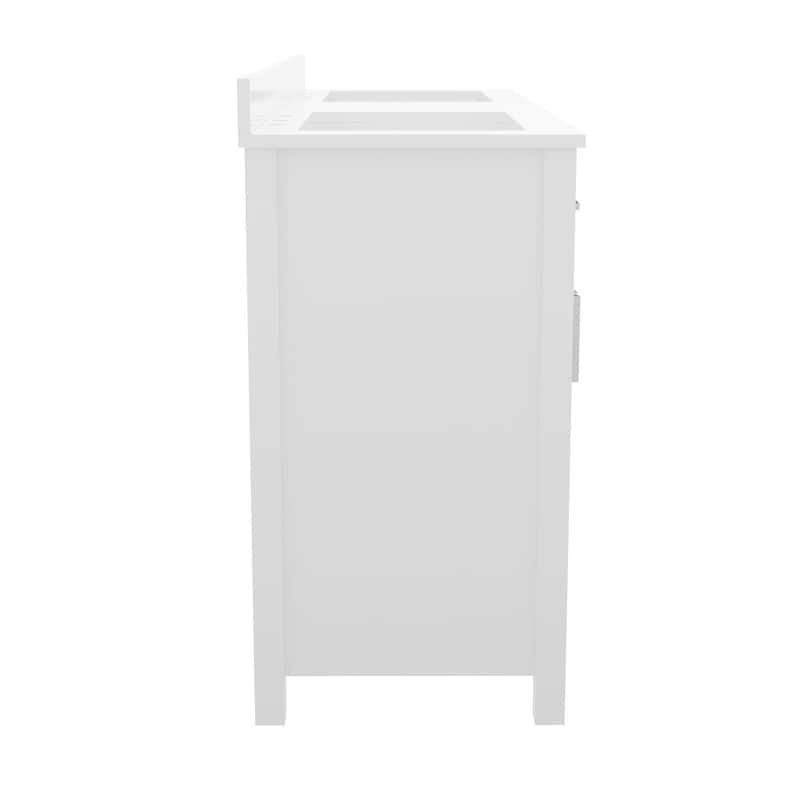 Bathroom Vanity with 2 Sinks, 2 Storage Cabinets, and 6 Drawers - 18.5"D x 60"W x 37.5"H